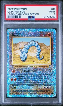 2002 POKEMON LEGENDARY COLLECTION Onix #84 REVERSE HOLO PSA 9 - Image 1