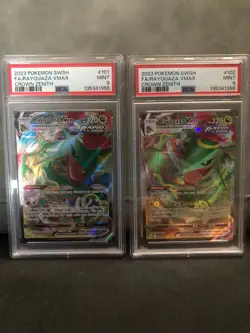Pokemon TCG Crown Zenith Rayquaza VMAX #101 #102 PSA 9 *SEQUENTIAL* Lot - Image 1