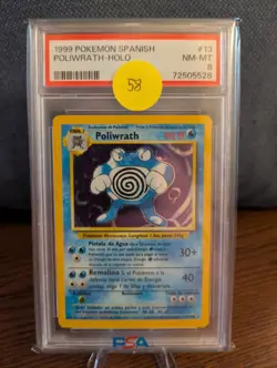 1999 POKEMON SPANISH 13 POLIWRATH-HOLO PSA 8 - Image 1
