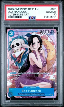 2025 ONE PIECE OP13 051 CARRYING ON HIS WILL BOA HANCOCK ALT ART PSA 10 GEM MINT - Image 1