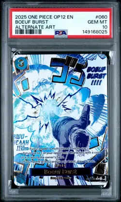 2025 ONE PIECE OP12-060 LEGACY OF THE MASTER BOEUF BURST EVENT ALT ART PSA 10 - Image 1