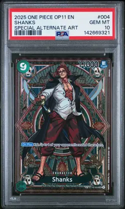 2025 ONE PIECE OP11-A FIST OF DIVINE SPEED SPECIAL ALTERNATE ART SHANKS PSA 10 - Image 1
