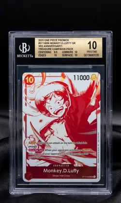 ONE PIECE 3RD ANNIVERSARY TREASURE CAMPAIGN #006 MONKEY D. LUFFY BGS 10 POP 8 - Image 1