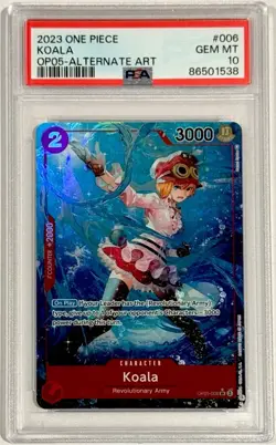 2023 One Piece Koala Alternate Art OP05-006 SR PSA 10 Gem Mint English - Image 1