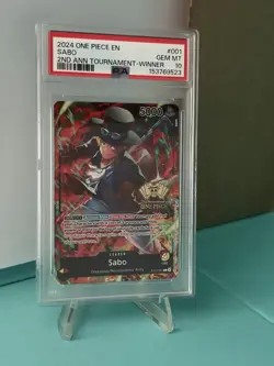 2024 ONE PIECE PROMOS 2ND ANNIVERSARY TOURNAMENT-WINNER #001 SABO PSA 10 - Image 1
