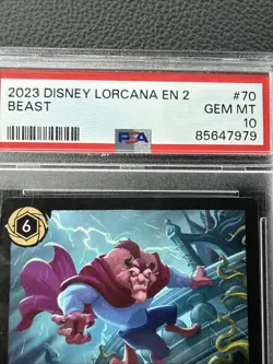 2023 Disney Lorcana - Rise of Floodborn 2 The Beast Relentless #70 PSA 10 GEM MT - Image 2