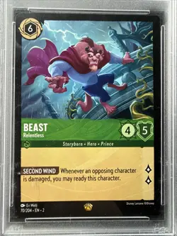 2023 Disney Lorcana - Rise of Floodborn 2 The Beast Relentless #70 PSA 10 GEM MT - Image 3