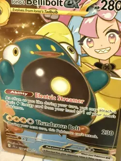 Pokemon TCG Card Iono's Bellibolt ex 188/159 Journey Together Hyper Rare - NM - Image 2