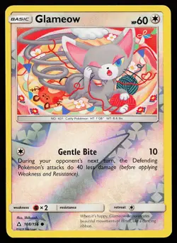 Glameow 108/156 Reverse Holo Common Ultra Prism Pokemon Card - Image 1