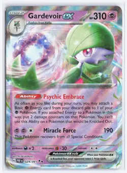 Gardevoir EX 029/091 Full Art Paldean Fates Pokemon TCG Card Double Rare NM - Image 1