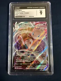 CGC 9 Mew VMAX 114/264 Fusion Strike Ultra Rare Holo Pokemon Card NM Mint - Image 1