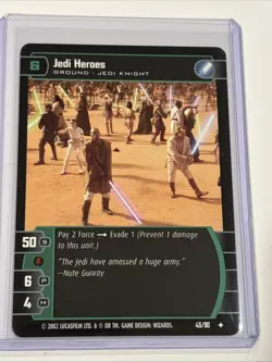 2002 WOTC STAR WARS TCG Jedi Heroes Jedi Knight Card #45 Attack Of The Clones - Image 1
