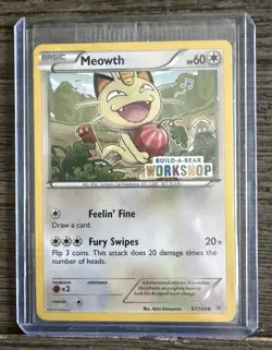 Build a Bear Pokemon Card Meowth Promo Trading Card TCG SEALED - Image 1