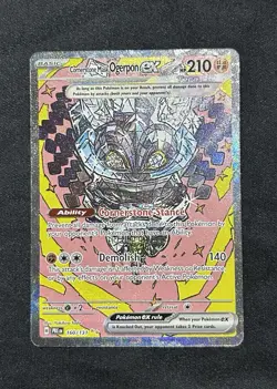 Cornerstone Mask Ogerpon EX Prismatic Evolutions Holo Pokemon TCG Card 160/131 - Image 1