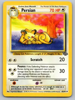 Persian 42/64 Uncommon Jungle Pokemon Lightly Played - Image 1