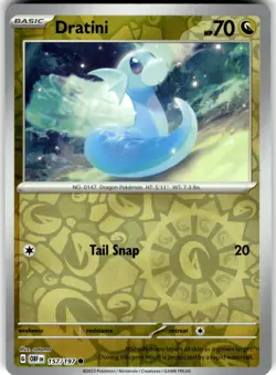 Dratini Reverse Holo 157/197 SV03: Obsidian Flames Common Pokemon Card LP - Image 1