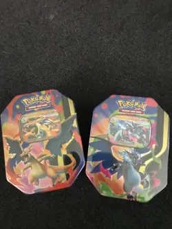 Pokemon TCG Mega Charizard X Y Tins Sealed Set of 2 New - Image 1