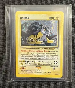 Pokemon TCG Raikou 13/64 Neo Revelation Holo Rare Heavily Played Damaged HP DMG - Image 1