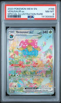 2023 Pokemon 151 MEW EN 198/165 Venusaur ex Special Illustration Rare PSA 8 - Image 1