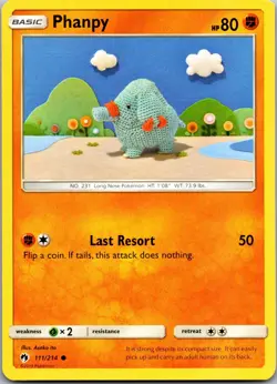 Phanpy 111/214 Common Lost Thunder Pokemon Near Mint - Image 1