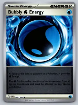 BUBBLY W ENERGY 084/086 REVERSE HOLO R POKEMON ME04: CHAOS RISING NM/M - Image 1