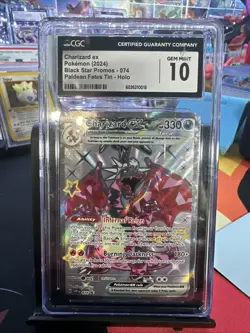 Charizard EX Pokemon 2024 black star promo – #074 Paldean Fates Tin – Holo - Image 2