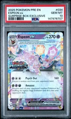 PSA 10 - 2025 Pokemon Prismatic Suprise Stamped ESPEON EX 034 (6707) - Image 1