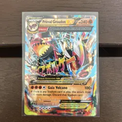 Pokemon Primal Groudon Mega EX Ultra Rare Full Art Holo XY Primal Clash 86/160 - Image 1