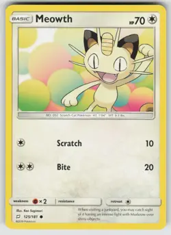 Meowth 125/181 Common Team Up Pokemon Near Mint - Image 1