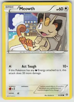 Meowth 61/98 Common Ancient Origins Pokemon Near Mint - Image 1