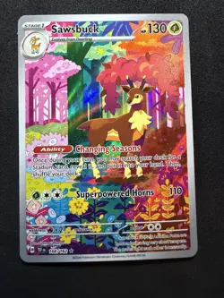 Pokemon Sawsbuck Temporal Forces #166 SIR Full Art Illustration Rare Holo NM - Image 1