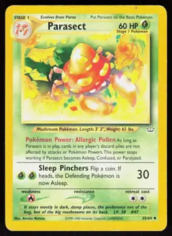 Parasect 35/64 Uncommon Neo Revelation Pokemon Unlimited Damaged - Image 1