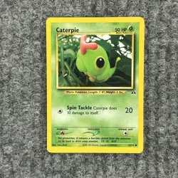 VTG Pokemon Neo Discovery Caterpie 53/75 Common NM Grass - Image 1