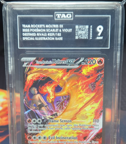 TAG 9 Team Rocket's Moltres ex 229/182 Destined Rivals SIR Holo - Image 1
