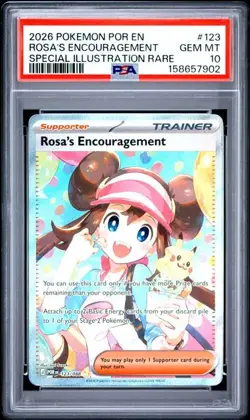 2026 POKEMON POR EN-PERFECT ORDER #123 ROSA'S ENCOURAGEMENT PSA 10 (AB902 - Image 1