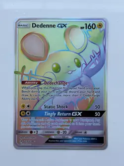 Pokemon TCG Dedenne GX 219/214 Rainbow Secret Rare Unbroken Bonds LP+ - Image 1