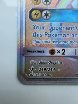 Pokemon TCG Dedenne GX 219/214 Rainbow Secret Rare Unbroken Bonds LP+ - Image 3