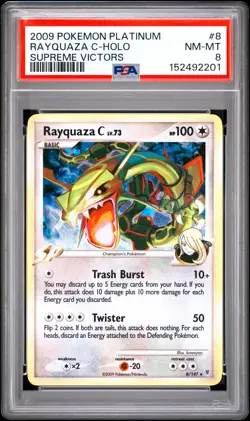 2009 POKEMON PLATINUM SUPREME VICTORS #8 RAYQUAZA C-HOLO PSA 8 - Image 1