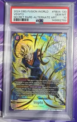 Dragon Ball Fusion World Vegito FB04-130 Secret Alternate Art PSA 10 - Image 1