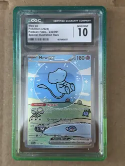 Pokemon Mew ex 232/091 SIR Bubble Mew Paldean Fates CGC 10 GEM MINT with Guard - Image 1