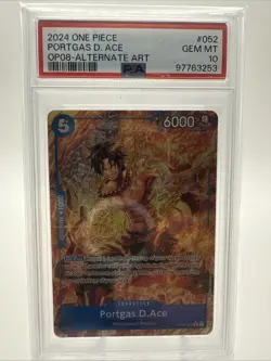 One Piece 2024 Portgas D. Ace #52 OP08-ALTERNATIVE Art PSA 10 GEM MINT English - Image 1