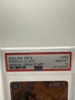 One Piece 2024 Portgas D. Ace #52 OP08-ALTERNATIVE Art PSA 10 GEM MINT English - Image 3