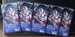 One Piece TCG OP-14 Azure Sea’s Seven Sleeved Booster Pack Lot Sealed 5x - Image 1
