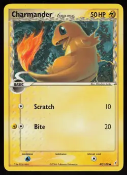 Charmander (Delta Species) 49/100 Crystal Guardians Mitsuhiro Pokemon TCG Card - Image 1