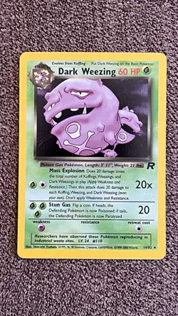 Pokemon TCG Team Rockets Dark Weezing Holo Rare Card 14/82 Unlimited LP - Image 1