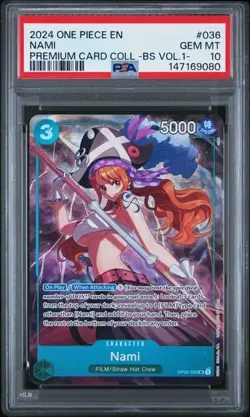 2024 ONE PIECE PREMIUM CARD COLLECTION -BEST SELECTION VOL.1- #036 NAMI PSA 10 - Image 1