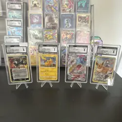 4 CGC Graded Cards (Greninja Star 2021, Pikachu 2020, Gyrados vmax, Eevee TG) - Image 1