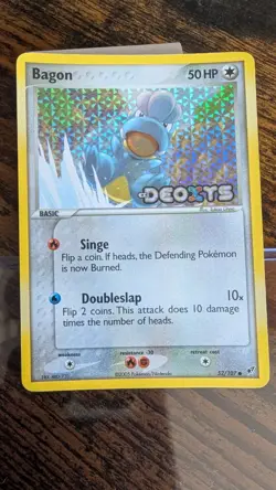 Pokemon 2005 Vintage Bagon Reverse Holo Foil Card 52/107 EX Deoxys Stamped - Image 1