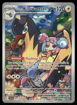 Pokemon Cards Iono's Kilowattrel 163/159 Journey Together IR NM *2 - Image 1
