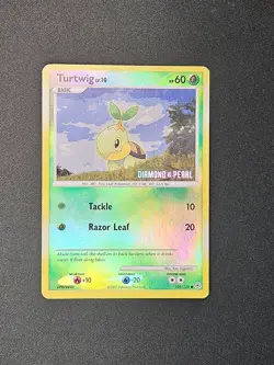 Pokemon TCG Turtwig 103/130 Diamond & Pearl Reverse Holo Vintage Card Stamped - Image 1